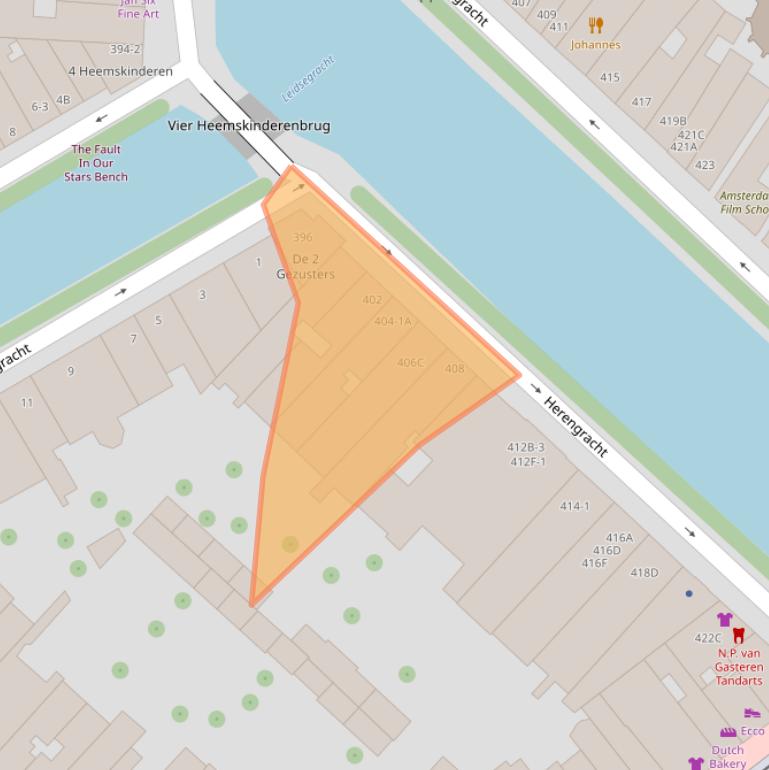 Kaart van postcodegebied 1017BX.