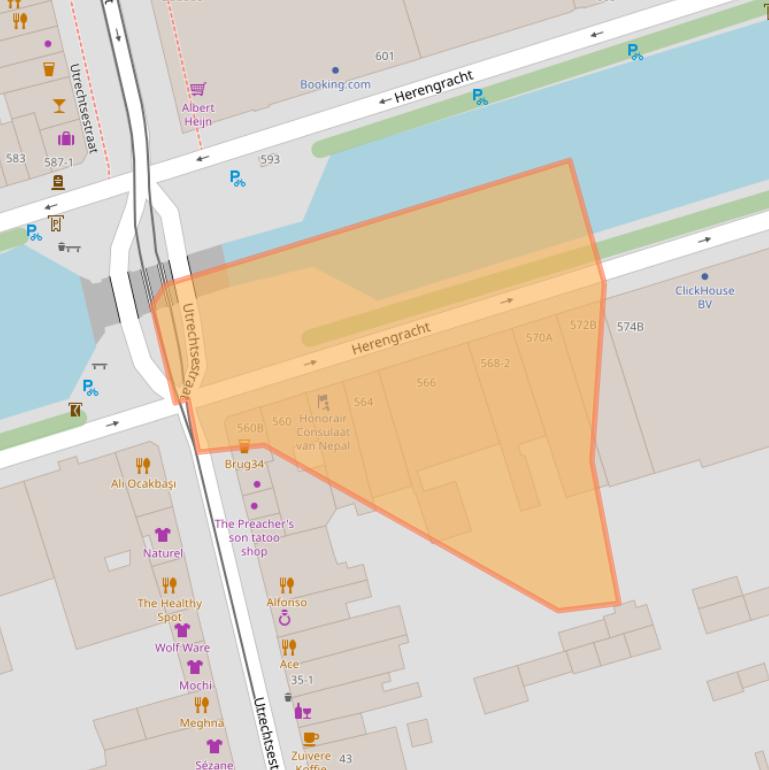 Kaart van postcodegebied 1017CH.