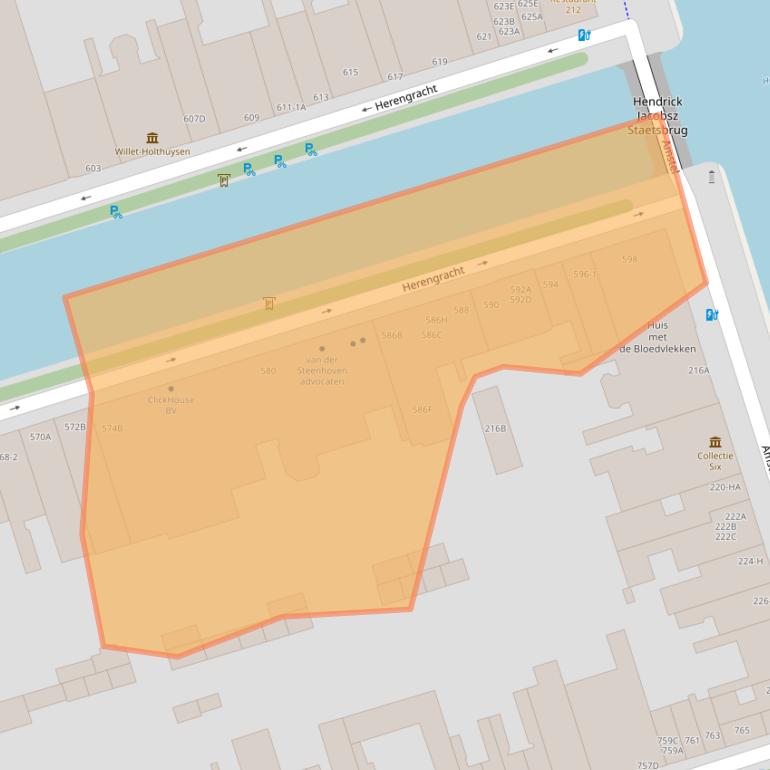 Kaart van postcodegebied 1017CJ.