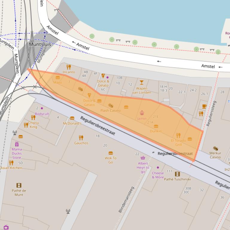 Kaart van postcodegebied 1017CL.