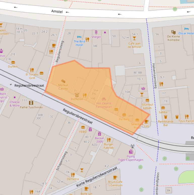 Kaart van postcodegebied 1017CM.