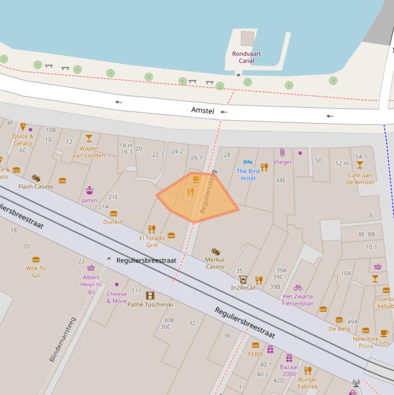 Kaart van postcodegebied 1017CP.