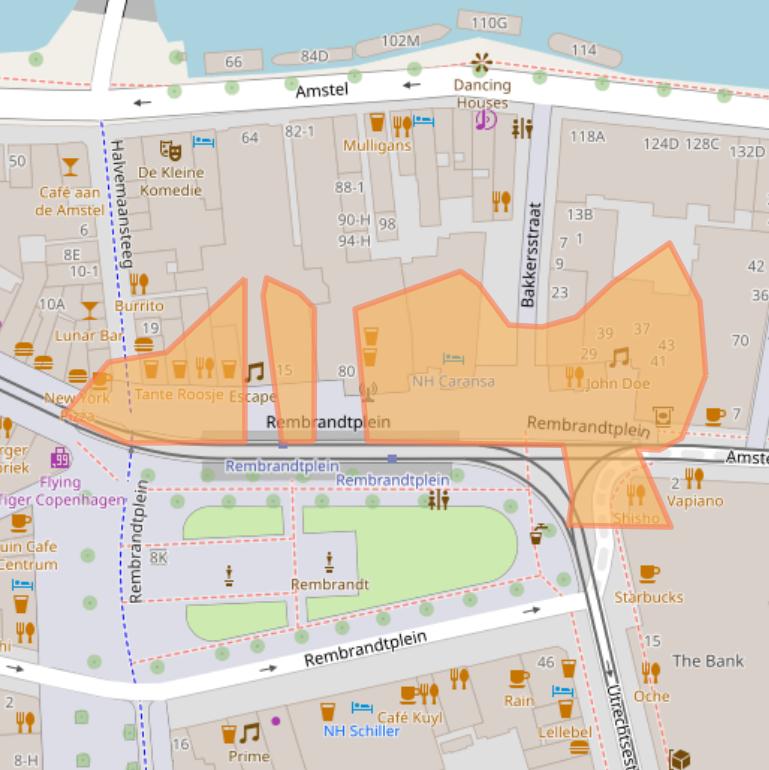 Kaart van postcodegebied 1017CT.