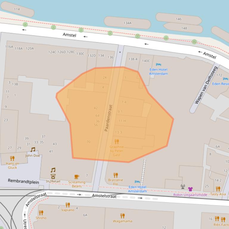 Kaart van postcodegebied 1017CX.