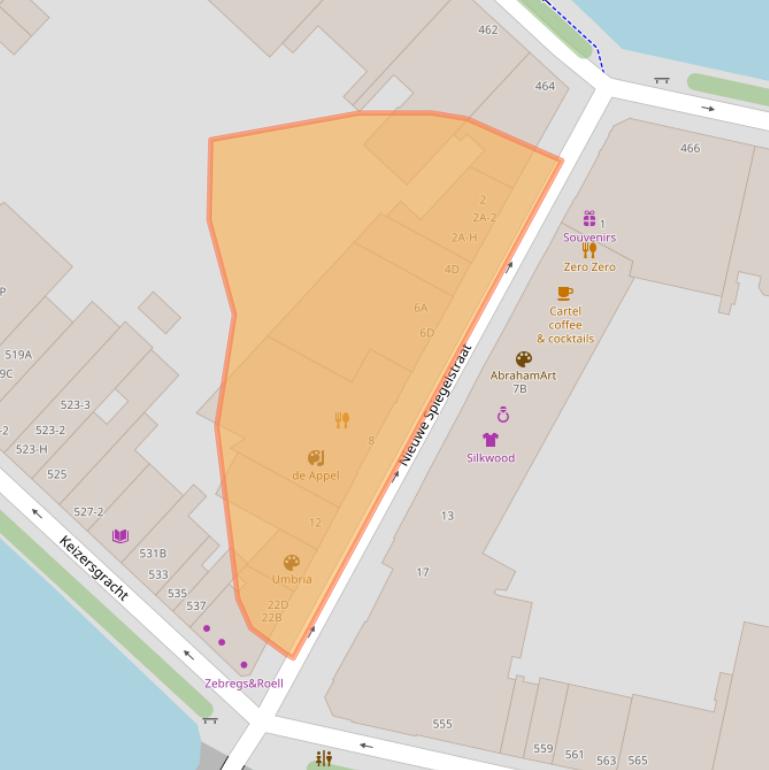 Kaart van postcodegebied 1017DE.