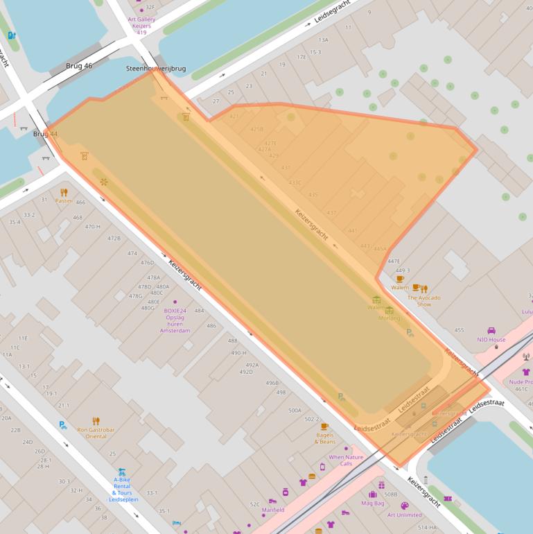 Kaart van postcodegebied 1017DJ.