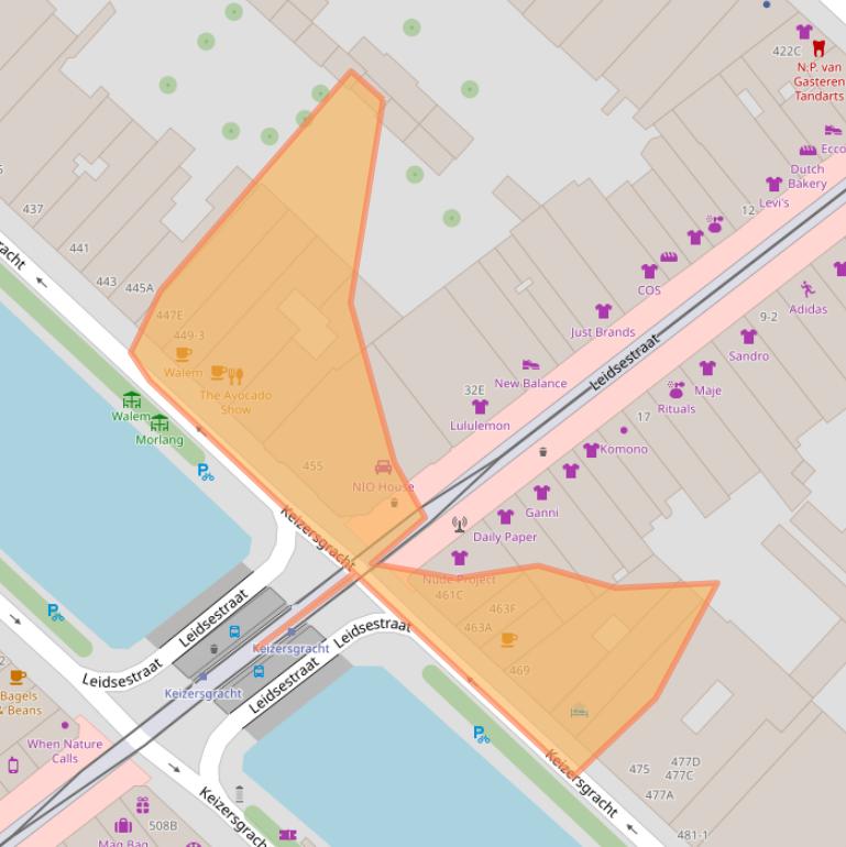 Kaart van postcodegebied 1017DK.