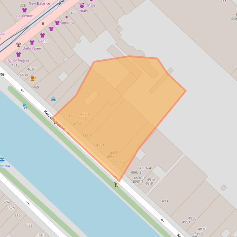 Kaart van postcodegebied 1017DL.