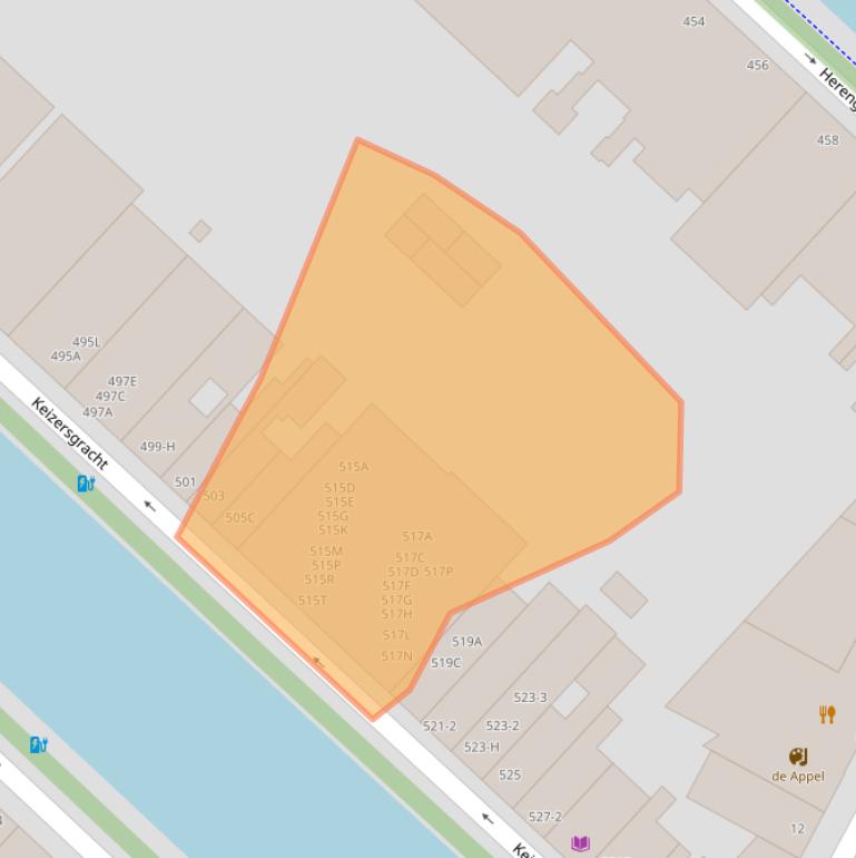 Kaart van postcodegebied 1017DN.