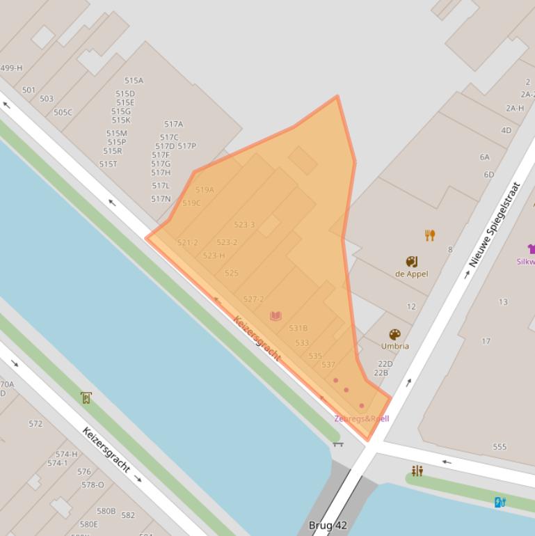 Kaart van postcodegebied 1017DP.