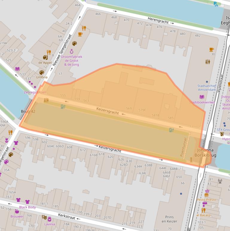 Kaart van postcodegebied 1017DR.