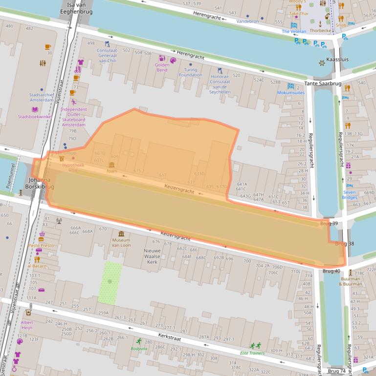 Kaart van postcodegebied 1017DS.