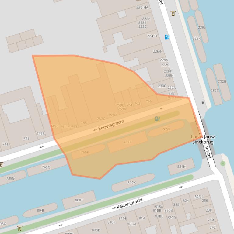 Kaart van postcodegebied 1017EA.