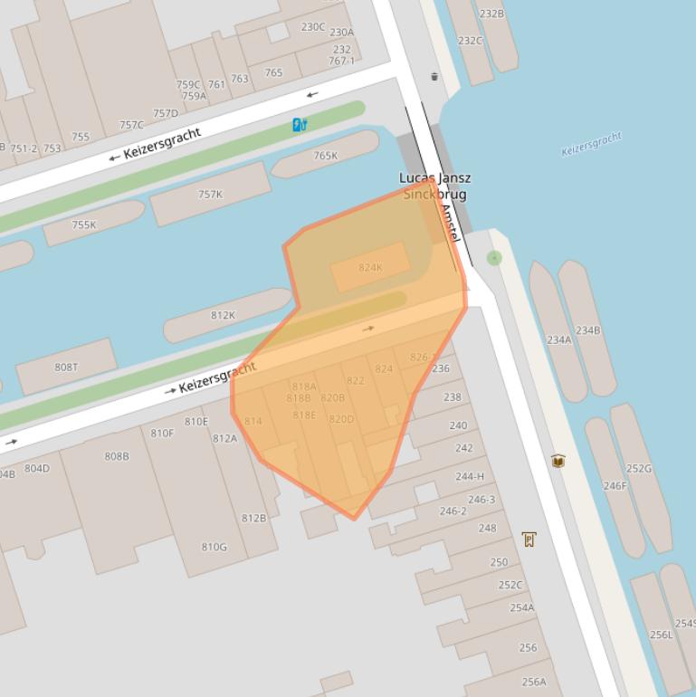 Kaart van postcodegebied 1017EE.