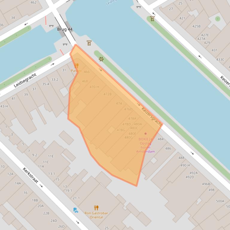 Kaart van postcodegebied 1017EG.