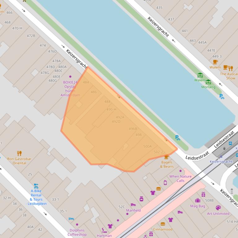 Kaart van postcodegebied 1017EH.