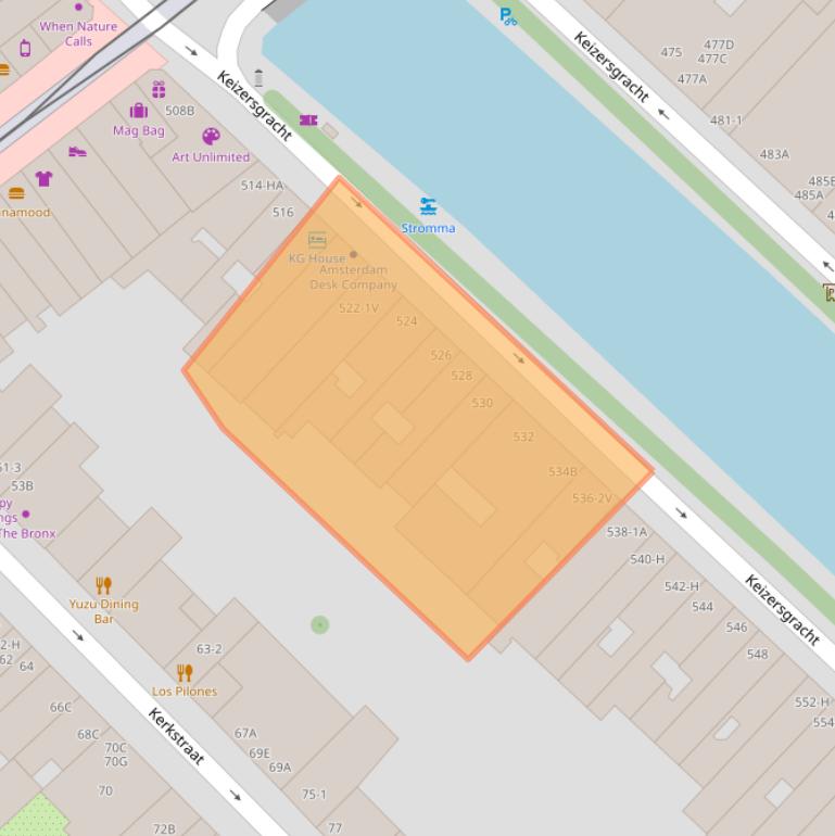 Kaart van postcodegebied 1017EK.