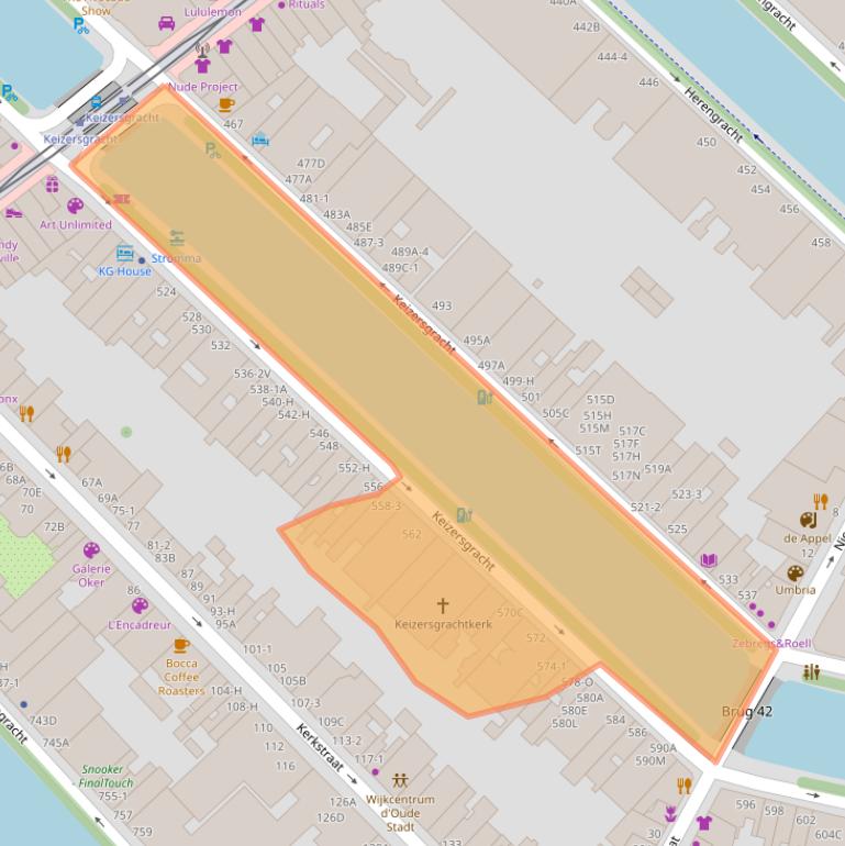 Kaart van postcodegebied 1017EM.