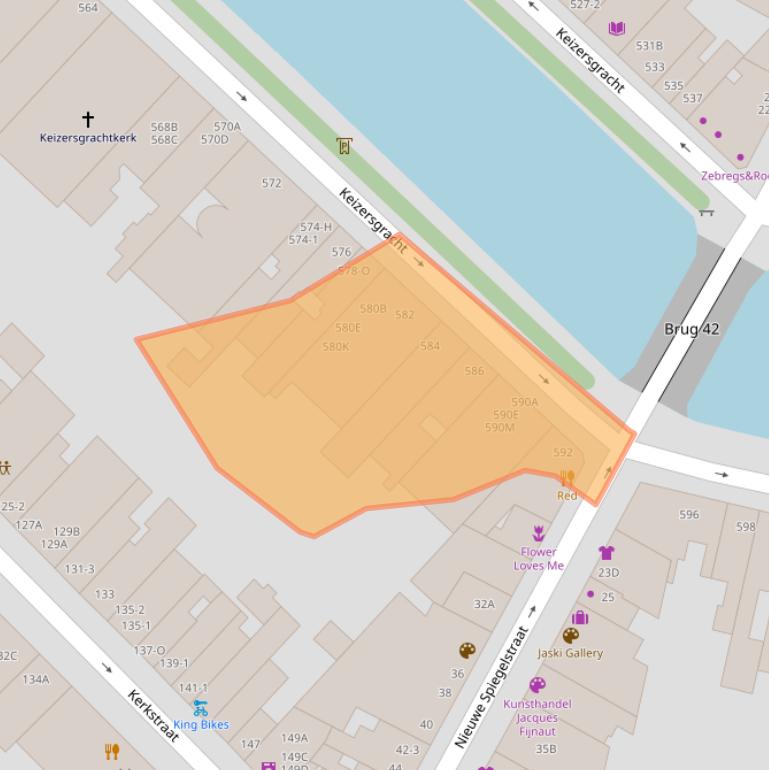 Kaart van postcodegebied 1017EN.