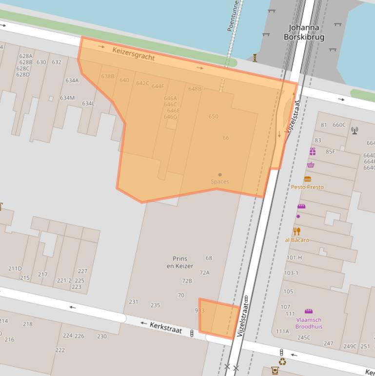 Kaart van postcodegebied 1017ES.