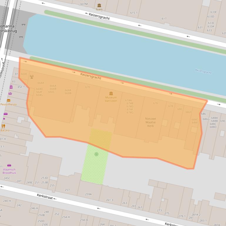 Kaart van postcodegebied 1017ET.