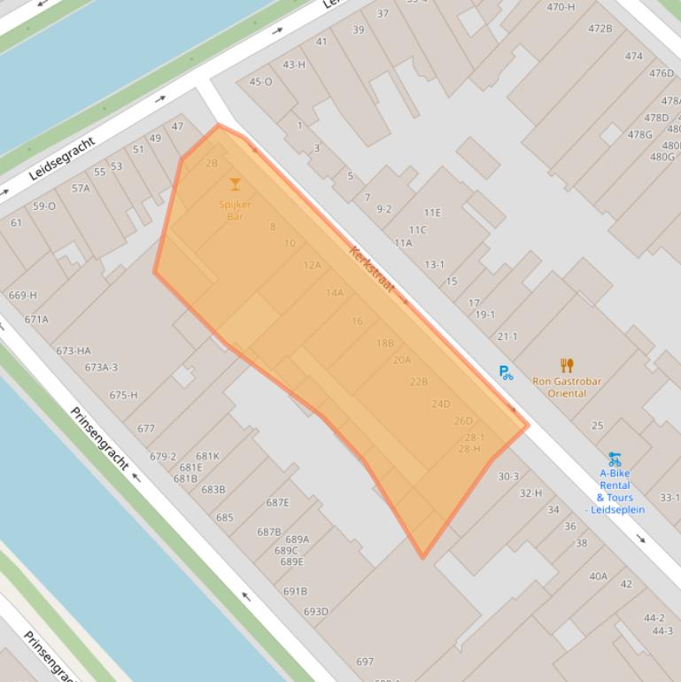 Kaart van postcodegebied 1017GL.