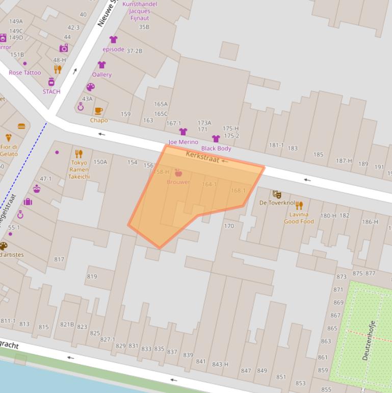 Kaart van postcodegebied 1017GS.