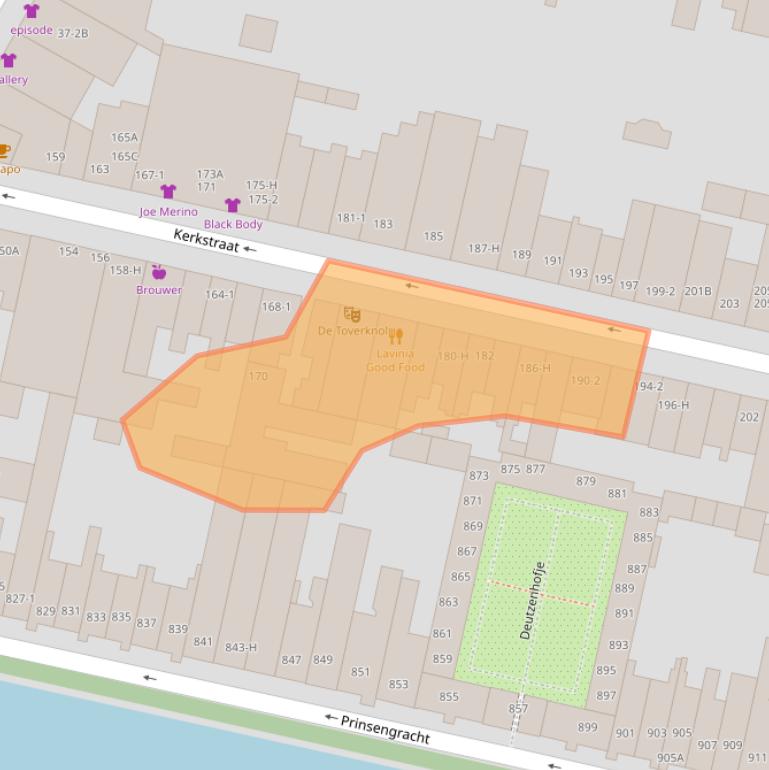 Kaart van postcodegebied 1017GT.