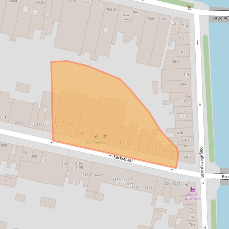 Kaart van postcodegebied 1017GZ.