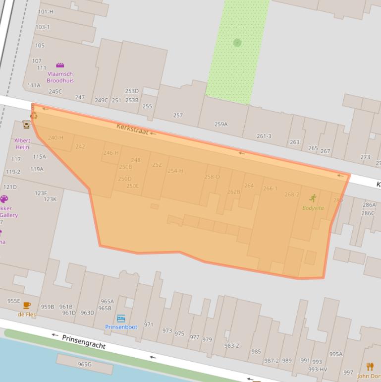 Kaart van postcodegebied 1017HA.