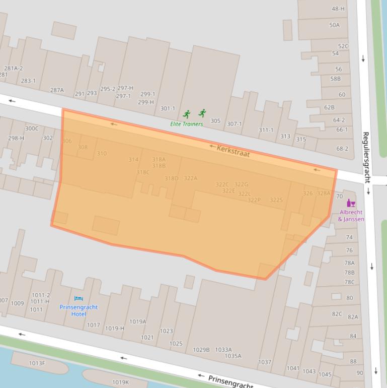 Kaart van postcodegebied 1017HC.