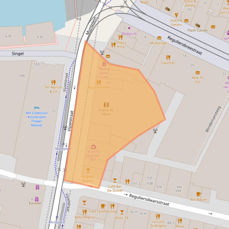 Kaart van postcodegebied 1017HD.