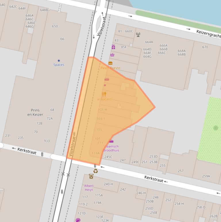 Kaart van postcodegebied 1017HH.