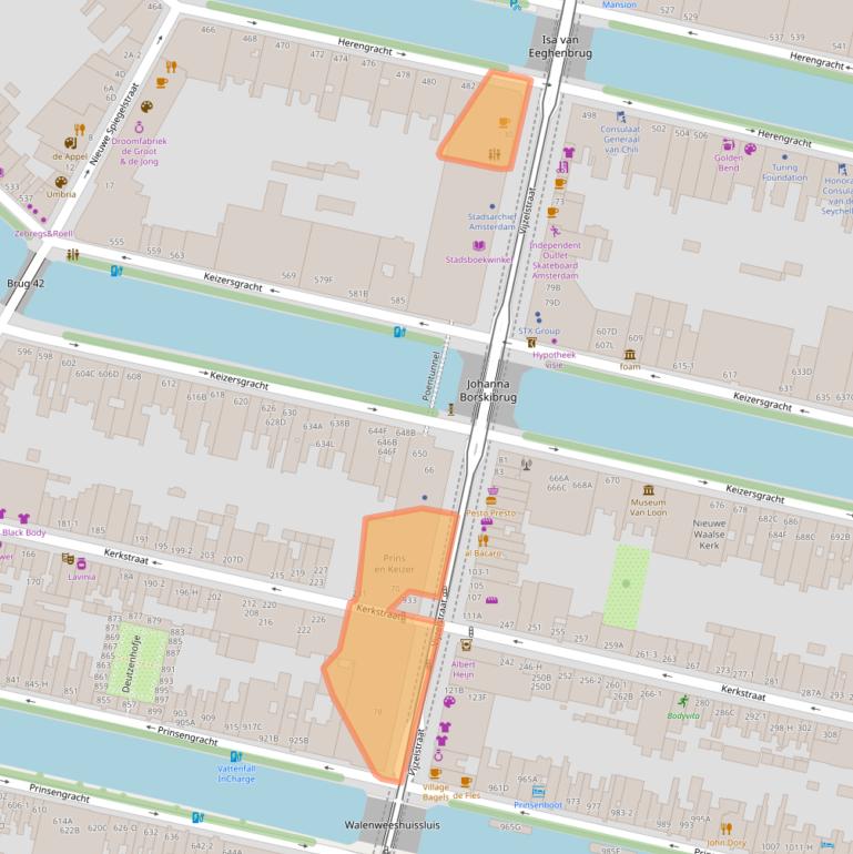 Kaart van postcodegebied 1017HL.