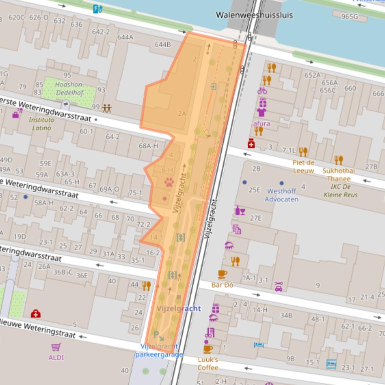 Kaart van postcodegebied 1017HR.