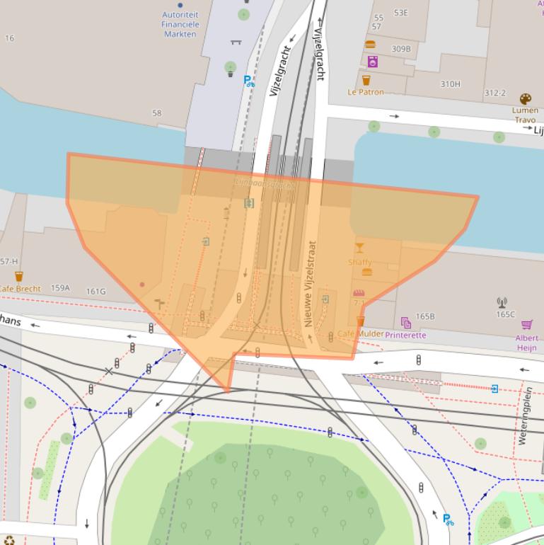 Kaart van postcodegebied 1017HT.