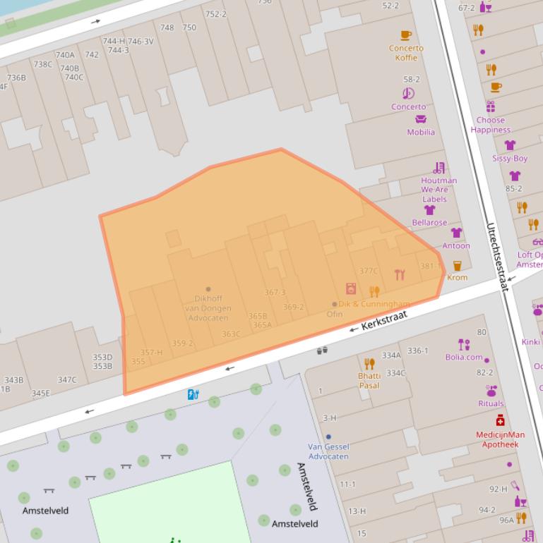 Kaart van postcodegebied 1017HW.