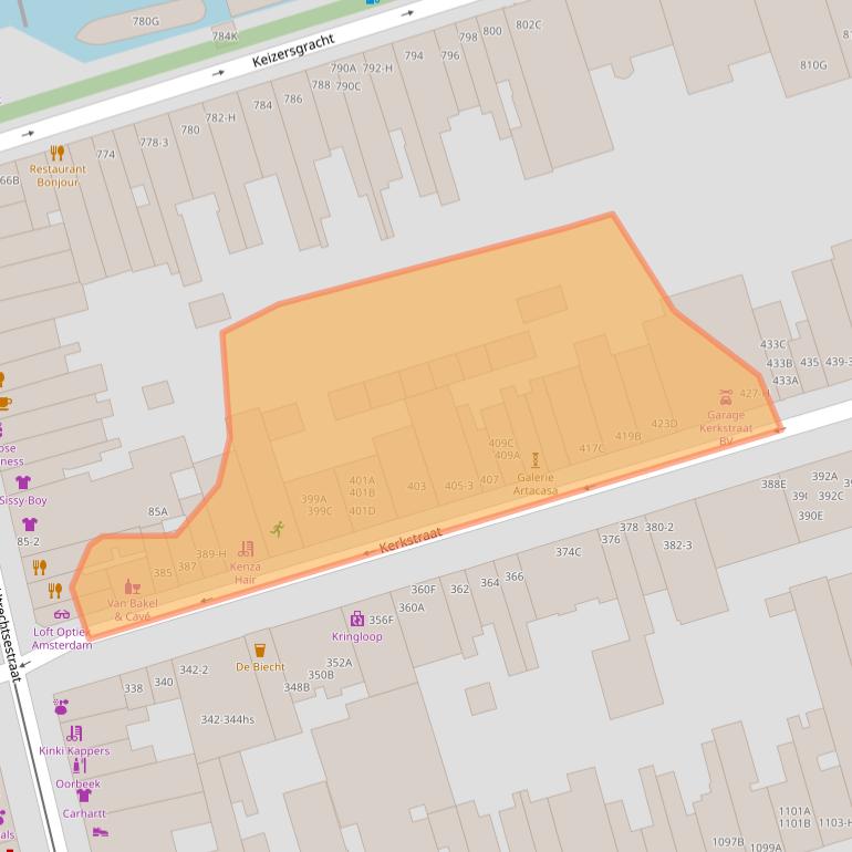 Kaart van postcodegebied 1017HX.