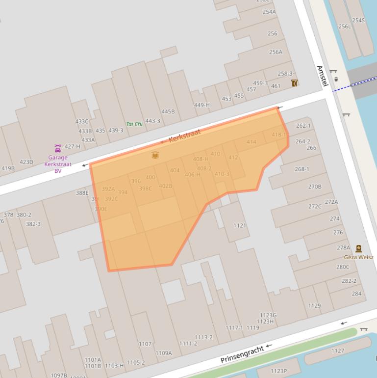 Kaart van postcodegebied 1017JC.