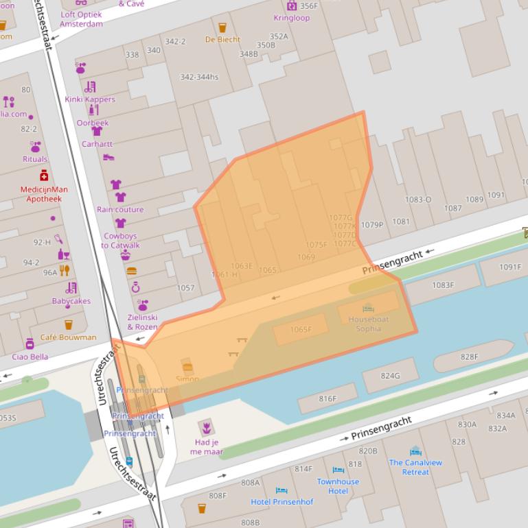 Kaart van postcodegebied 1017JG.