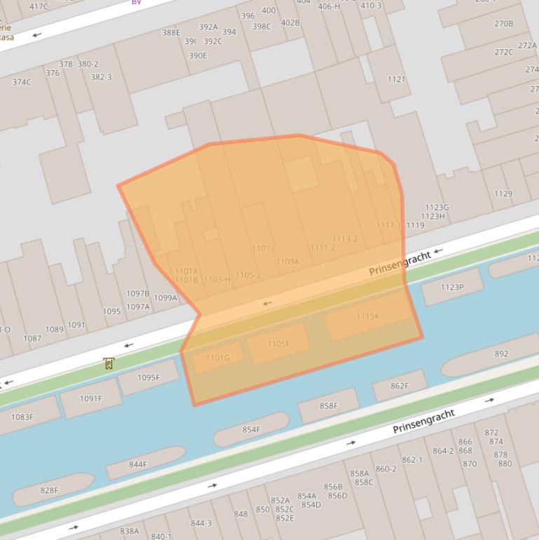 Kaart van postcodegebied 1017JJ.