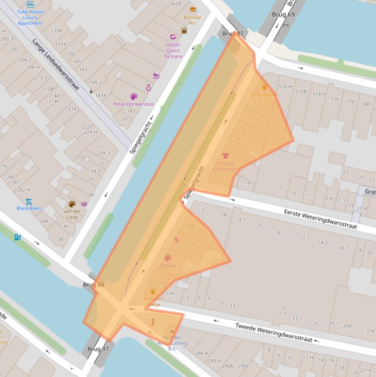 Kaart van postcodegebied 1017JP.