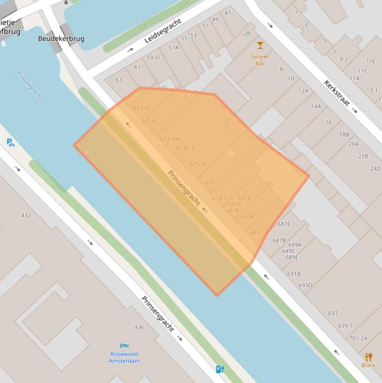 Kaart van postcodegebied 1017JT.