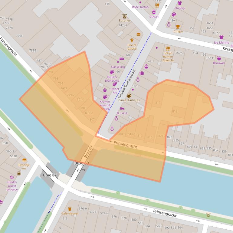 Kaart van postcodegebied 1017KA.