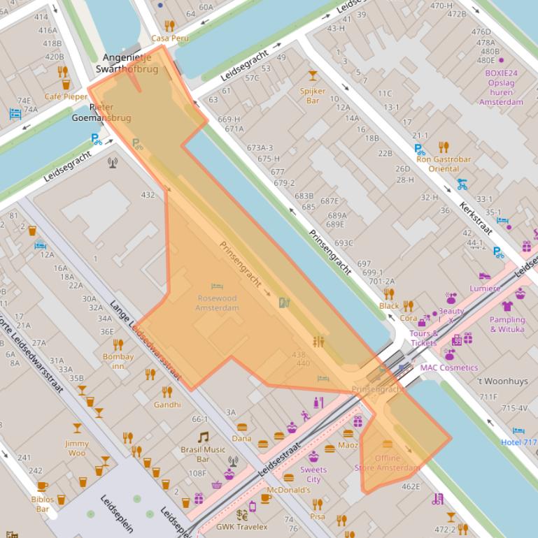 Kaart van postcodegebied 1017KE.