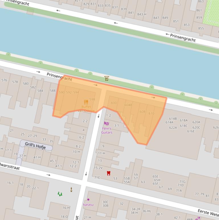 Kaart van postcodegebied 1017KS.