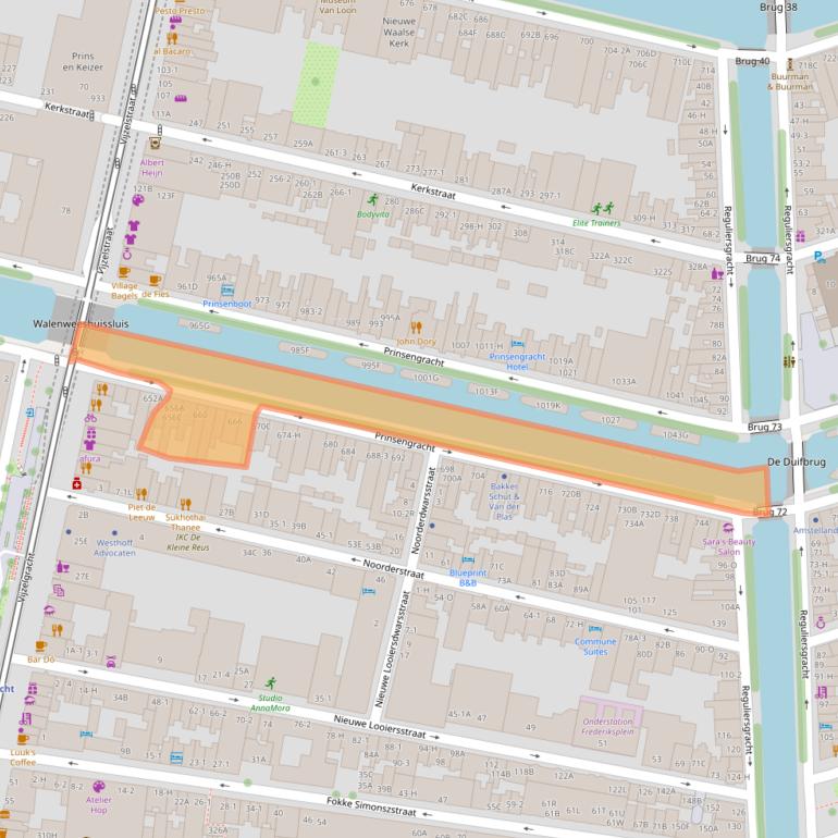 Kaart van postcodegebied 1017KW.