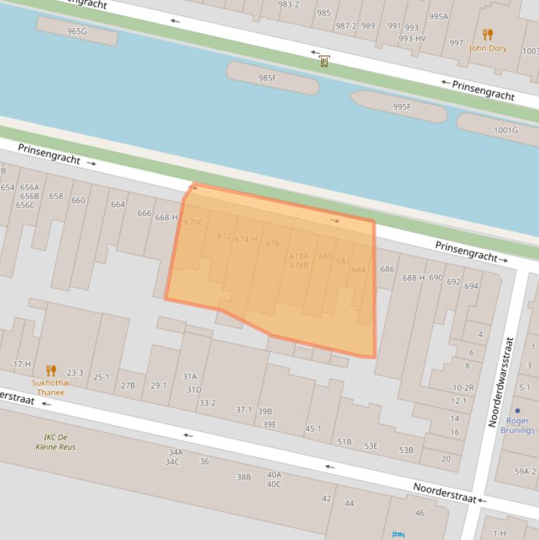 Kaart van postcodegebied 1017KX.