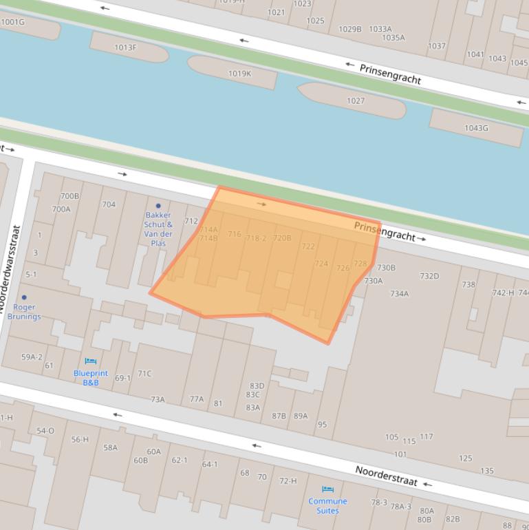 Kaart van postcodegebied 1017LB.