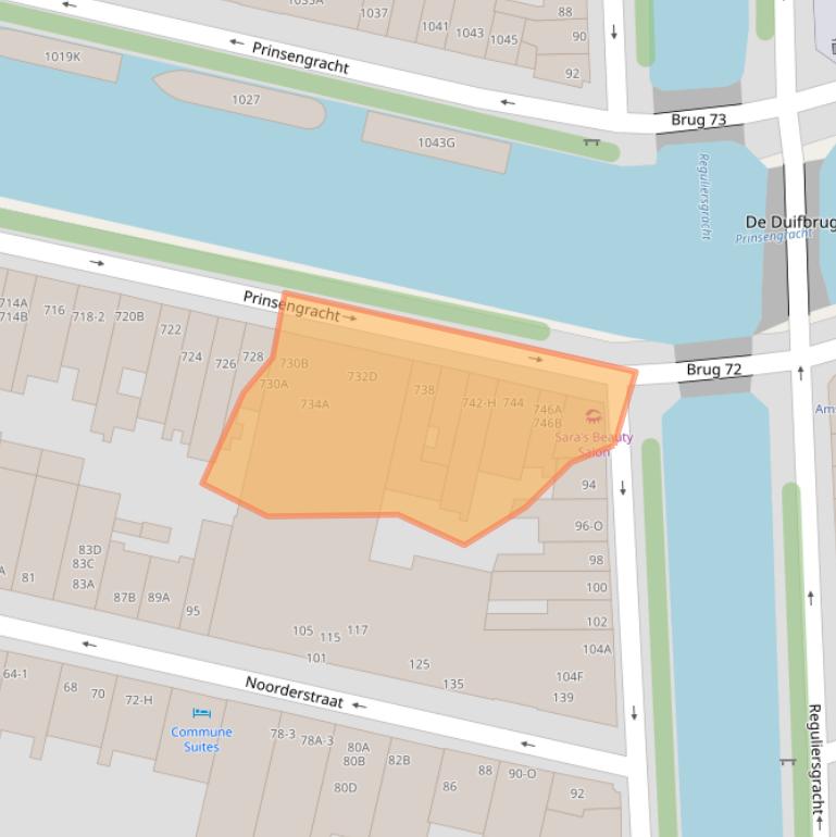 Kaart van postcodegebied 1017LC.